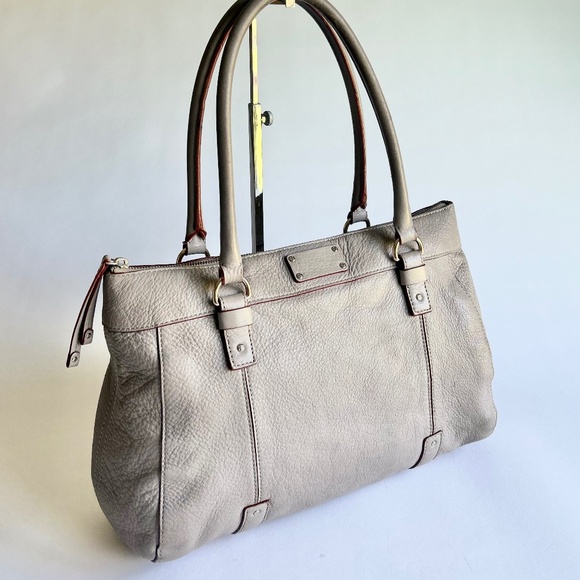 Kate Spade Grey Genuine Pebble Leather Handbag Shoulder Bag - Picture 4 of 15